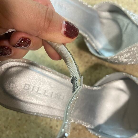 Billini Esara Silver Glitter Rhinestone Ankle Strap Pumps - Picture 10 of 10